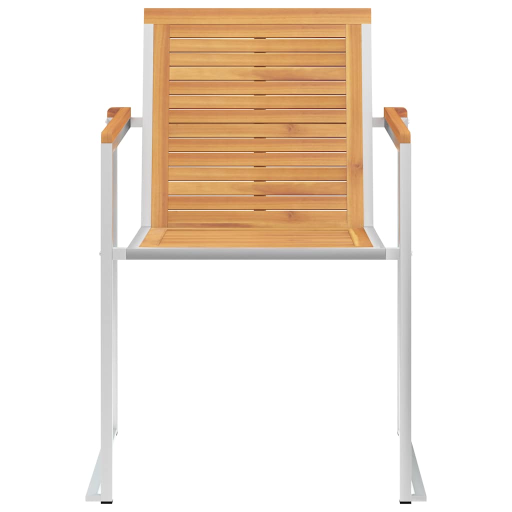 Sedie da Giardino 2 pz con Cuscini in Legno di Teak e Acciaio