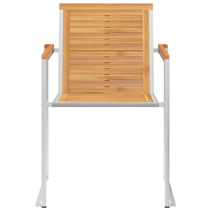 Sedie da Giardino 2 pz con Cuscini in Legno di Teak e Acciaio