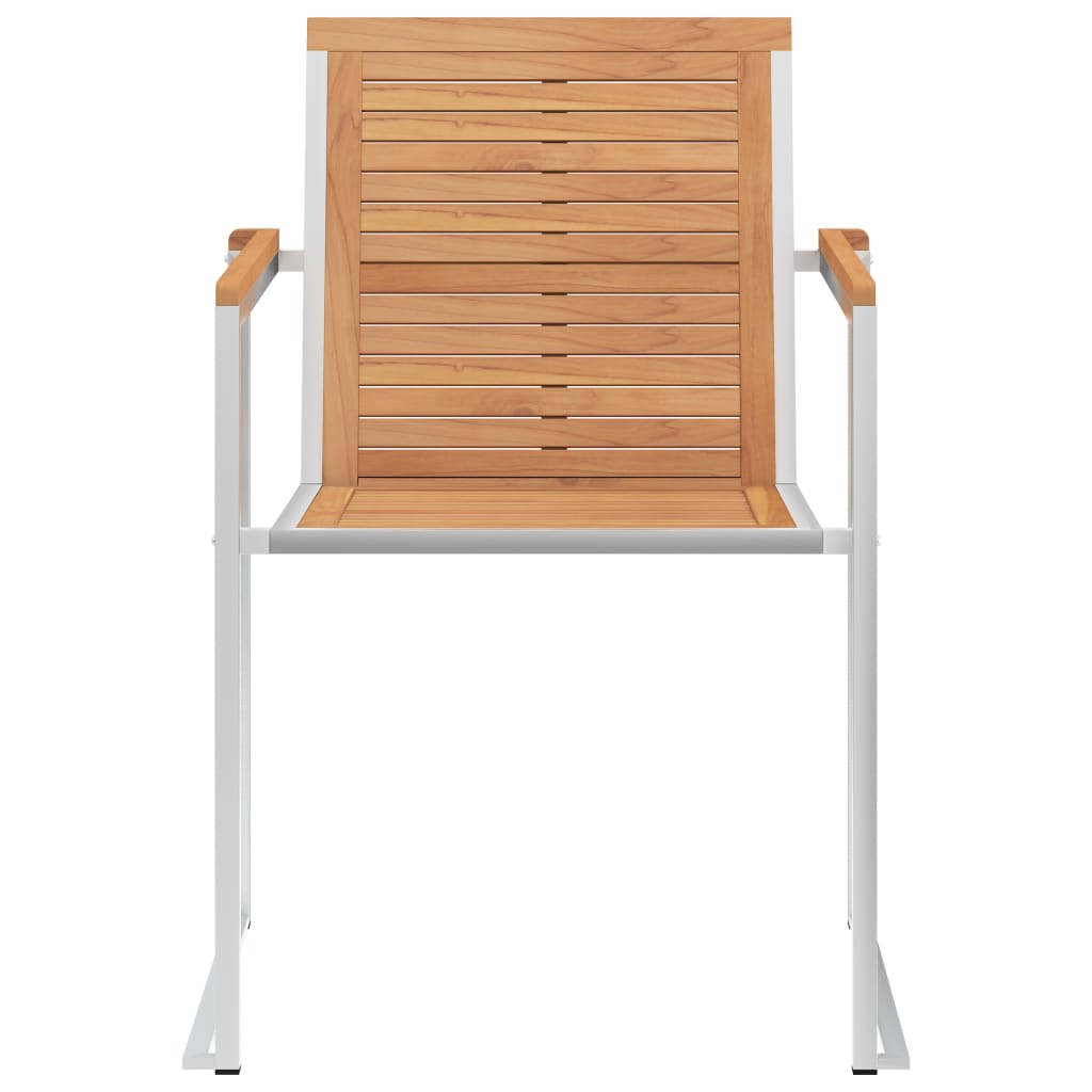 Sedie da Giardino 2 pz con Cuscini in Legno di Teak e Acciaio