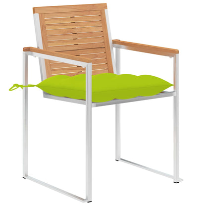 Sedie da Giardino 2 pz con Cuscini in Legno di Teak e Acciaio
