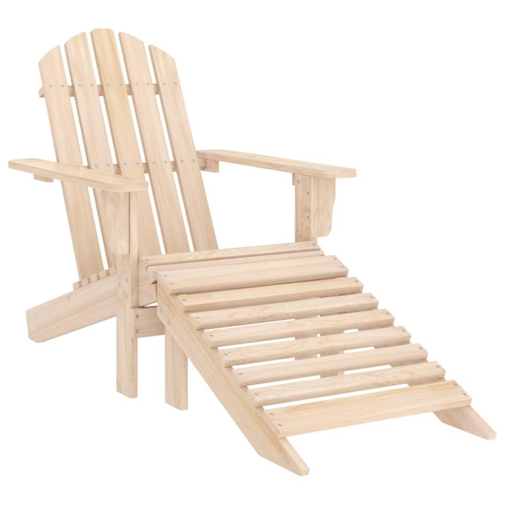 Sedia Giardino Adirondack con Ottomana Massello di Abete