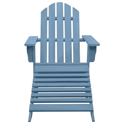 Sedia Giardino Adirondack con Ottomana Massello di Abete Blu