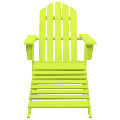 Sedia Giardino Adirondack con Ottomana Massello di Abete Verde