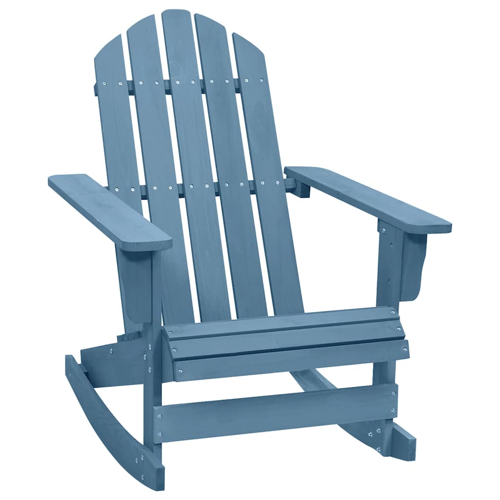 Sedia a Dondolo Adirondack in Legno Massello di Abete Blu