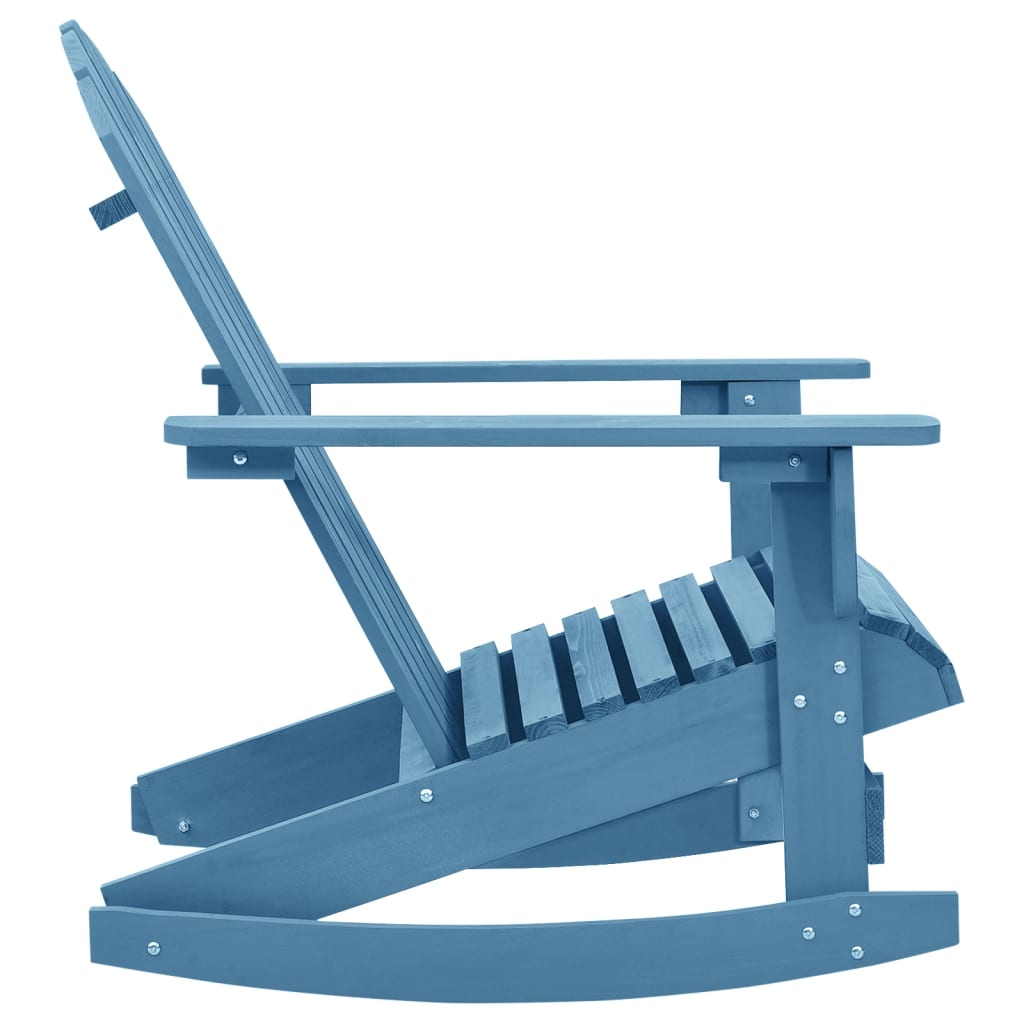 Sedia a Dondolo Adirondack in Legno Massello di Abete Blu