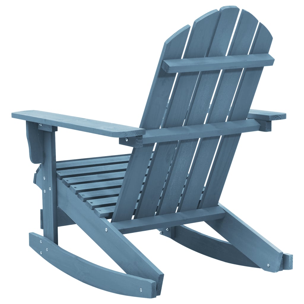 Sedia a Dondolo Adirondack in Legno Massello di Abete Blu
