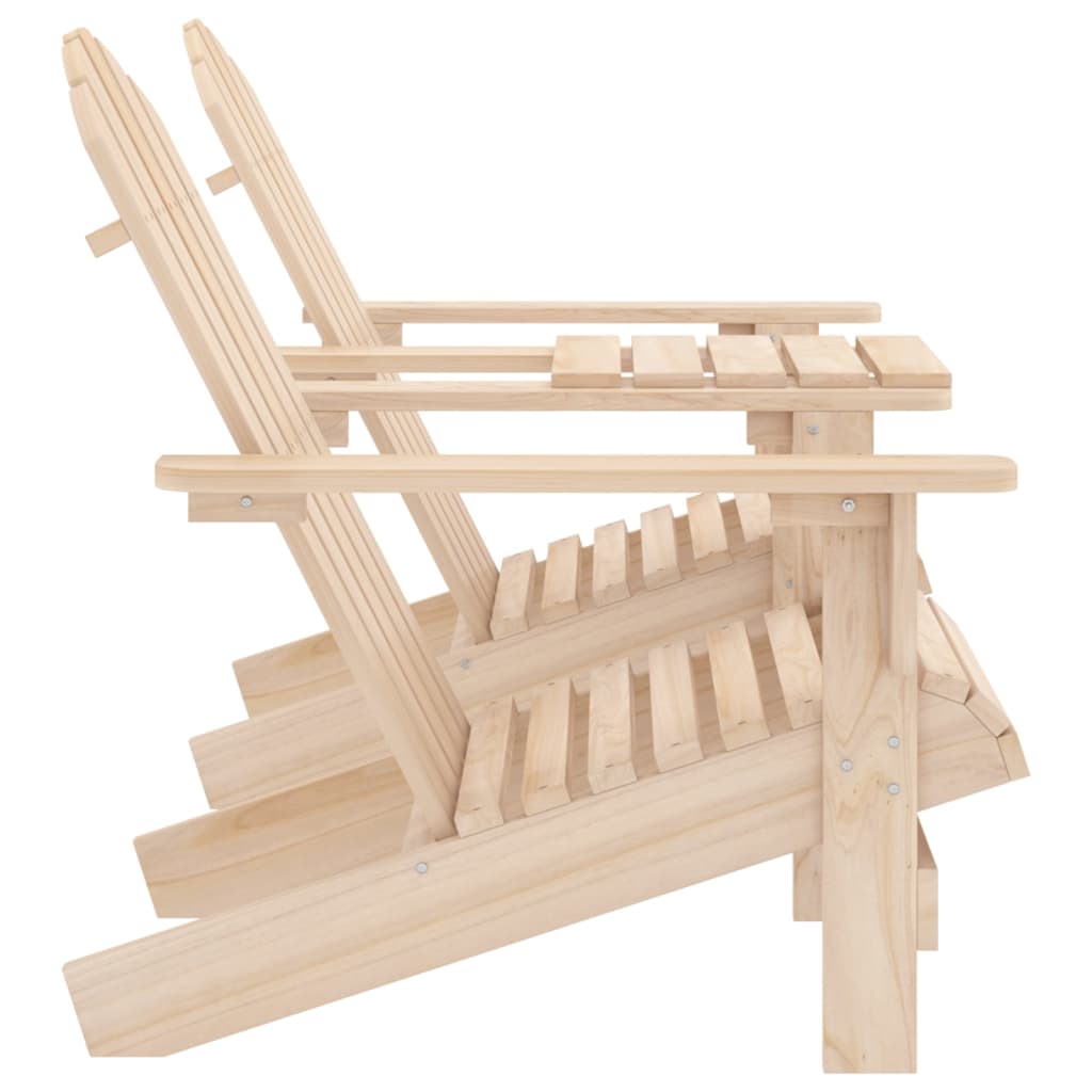 Sedie da Giardino Adirondack con Tavolino in Legno Abete