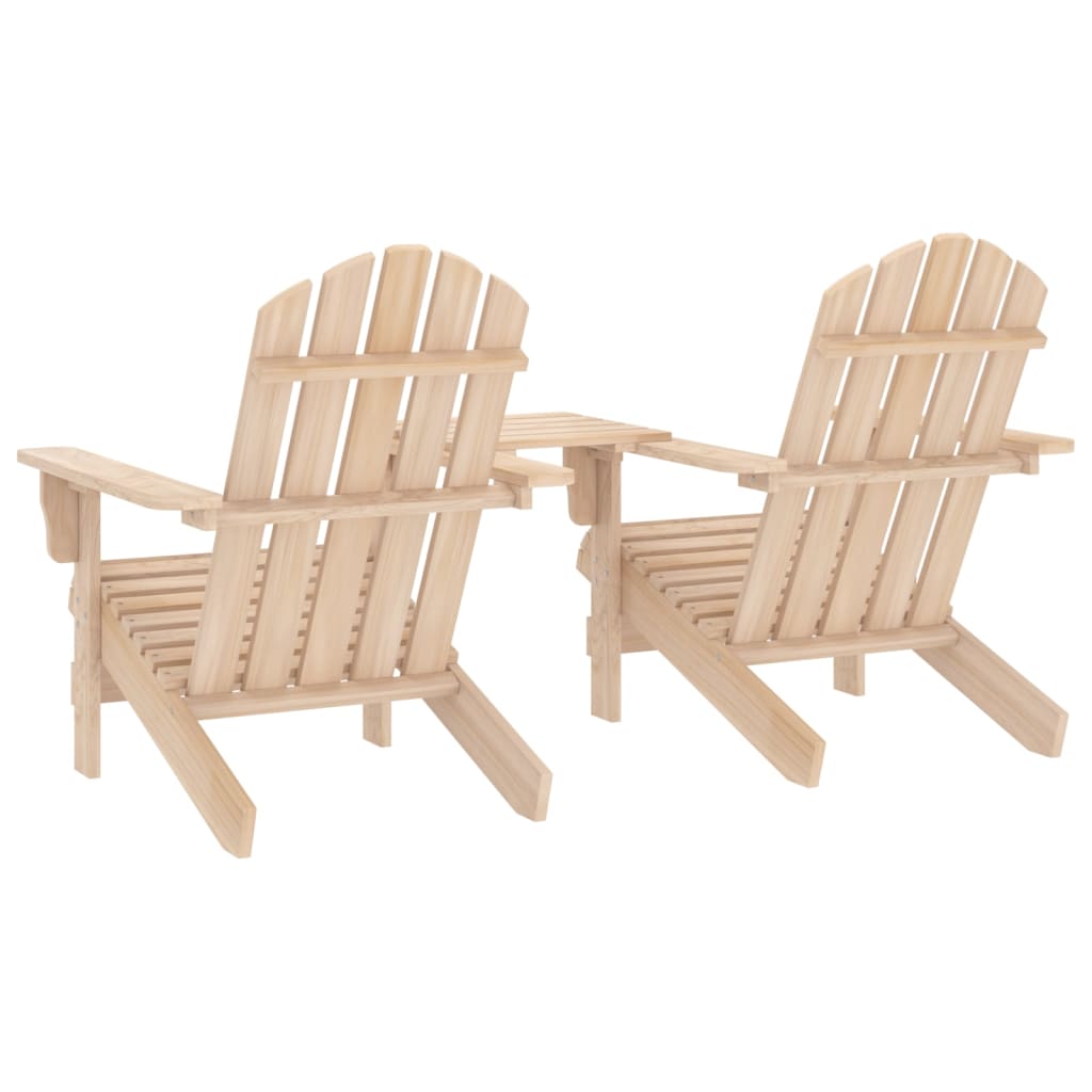 Sedie da Giardino Adirondack con Tavolino in Legno Abete