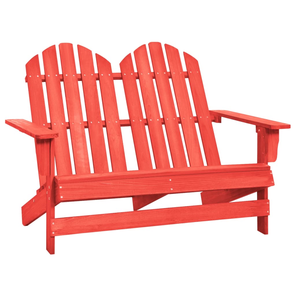 Sedia da Giardino Adirondack a 2 Posti in Legno di Abete Rossa