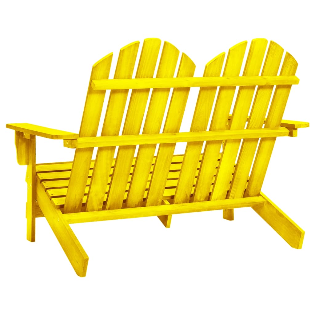 Sedia da Giardino Adirondack a 2 Posti in Legno di Abete Gialla
