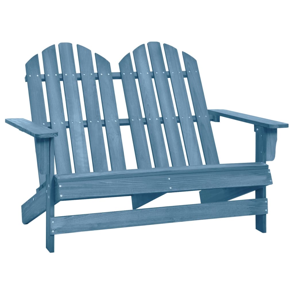 Sedia da Giardino Adirondack a 2 Posti in Legno di Abete Blu