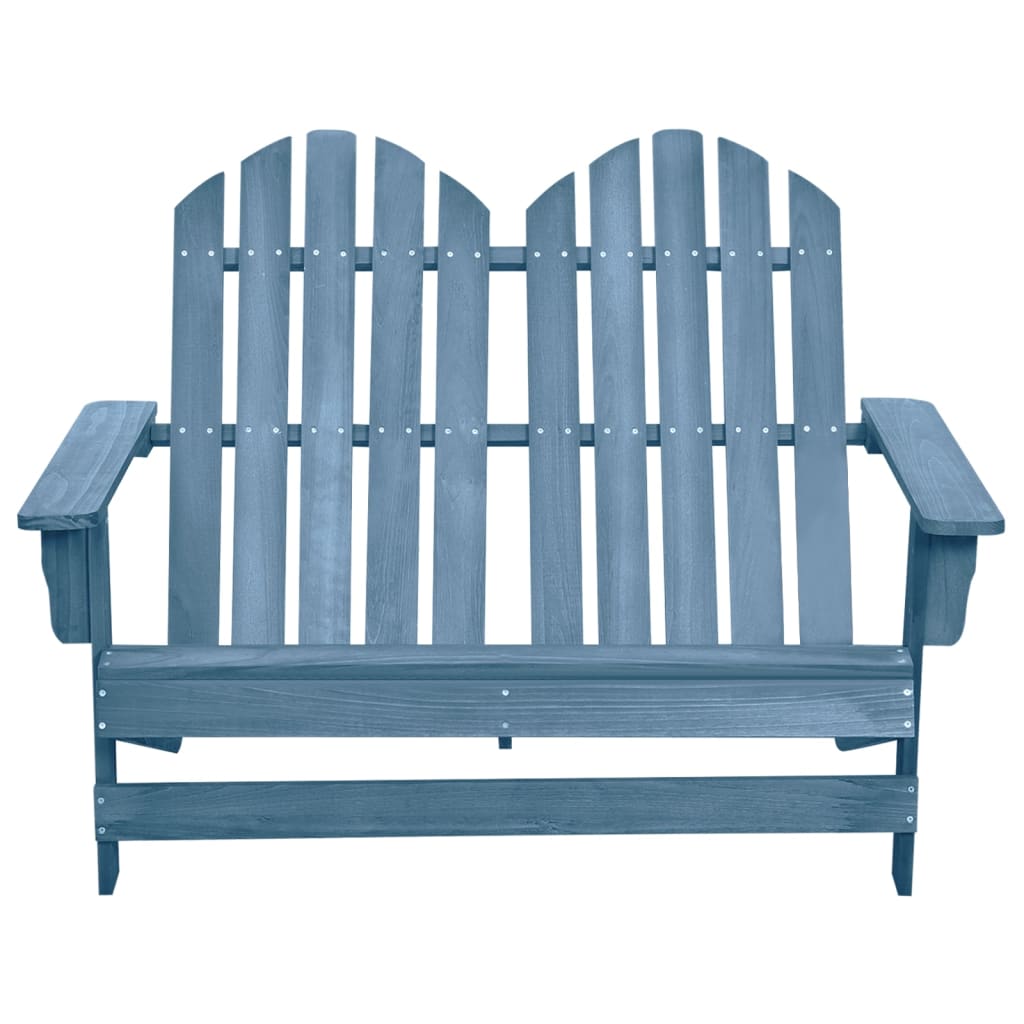 Sedia da Giardino Adirondack a 2 Posti in Legno di Abete Blu