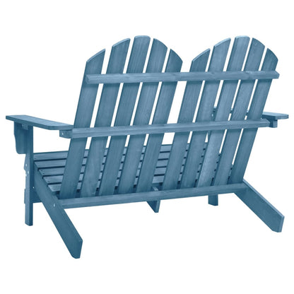 Sedia da Giardino Adirondack a 2 Posti in Legno di Abete Blu