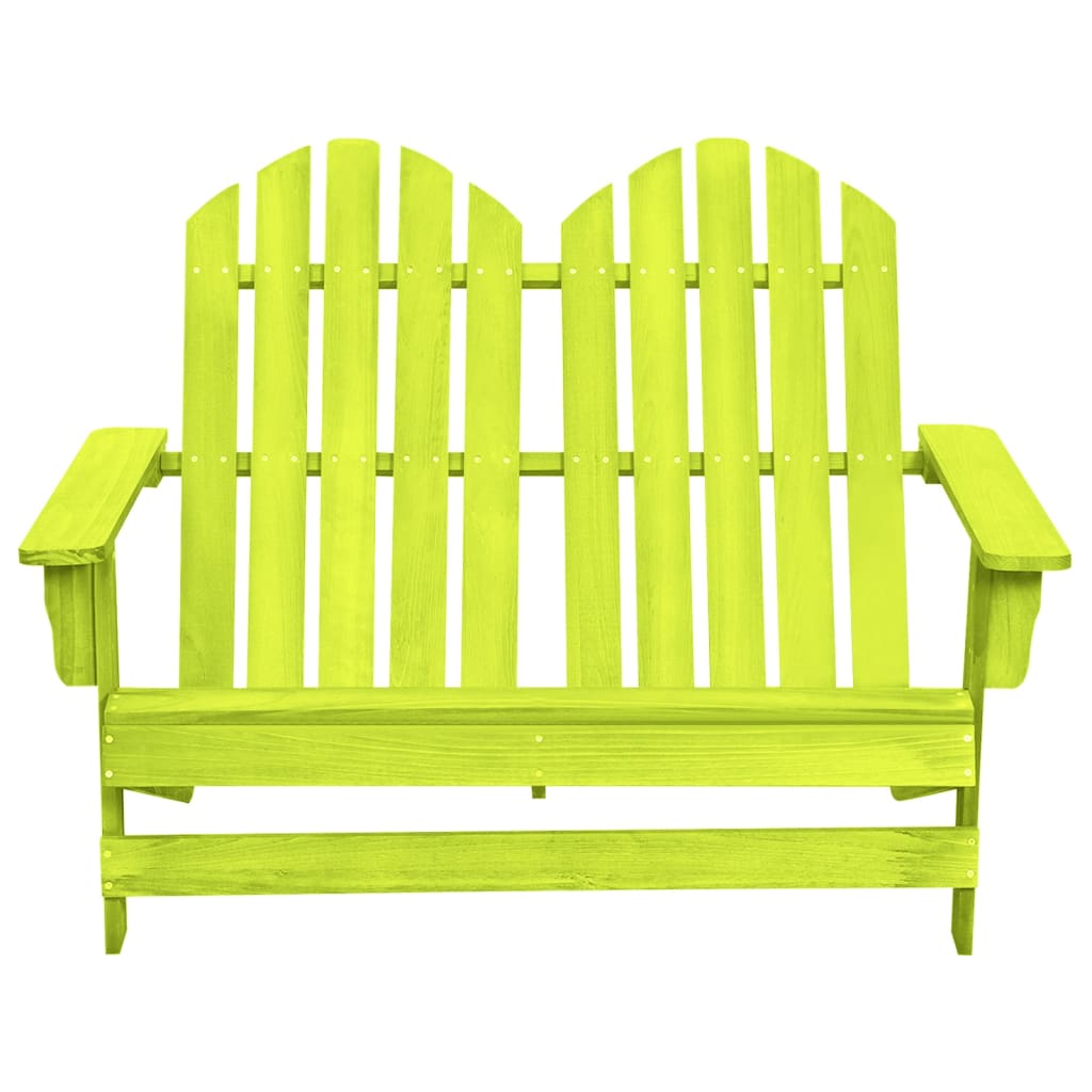 Sedia da Giardino Adirondack a 2 Posti in Legno di Abete Verde