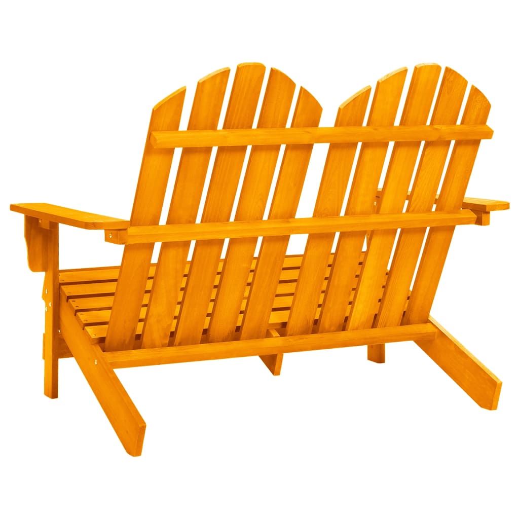 Sedia da Giardino Adirondack a 2 Posti Legno di Abete Arancione