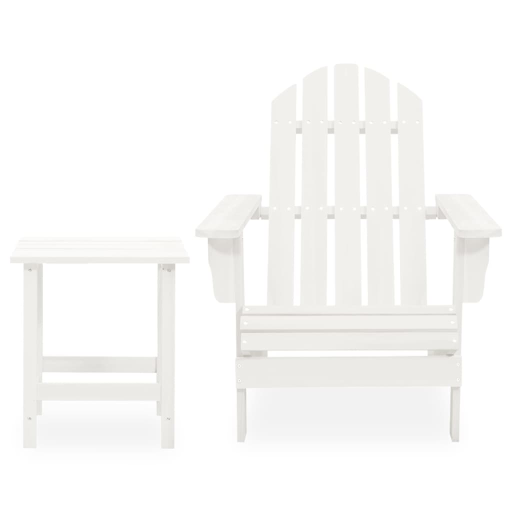 Sedia da Giardino Adirondack con Tavolino in Legno Abete Bianca