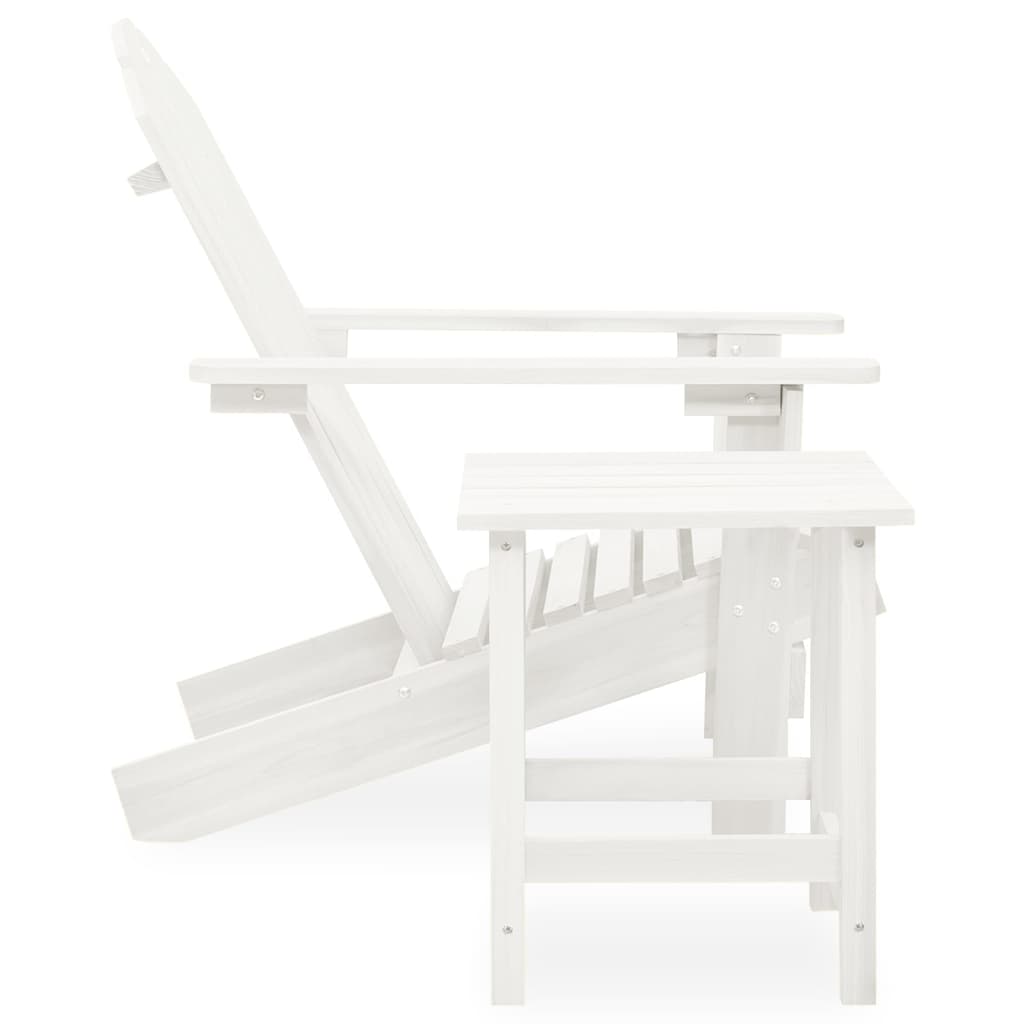 Sedia da Giardino Adirondack con Tavolino in Legno Abete Bianca