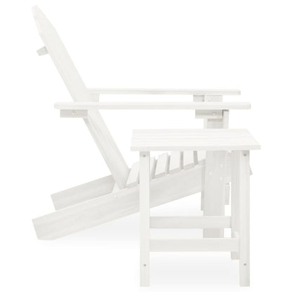 Sedia da Giardino Adirondack con Tavolino in Legno Abete Bianca