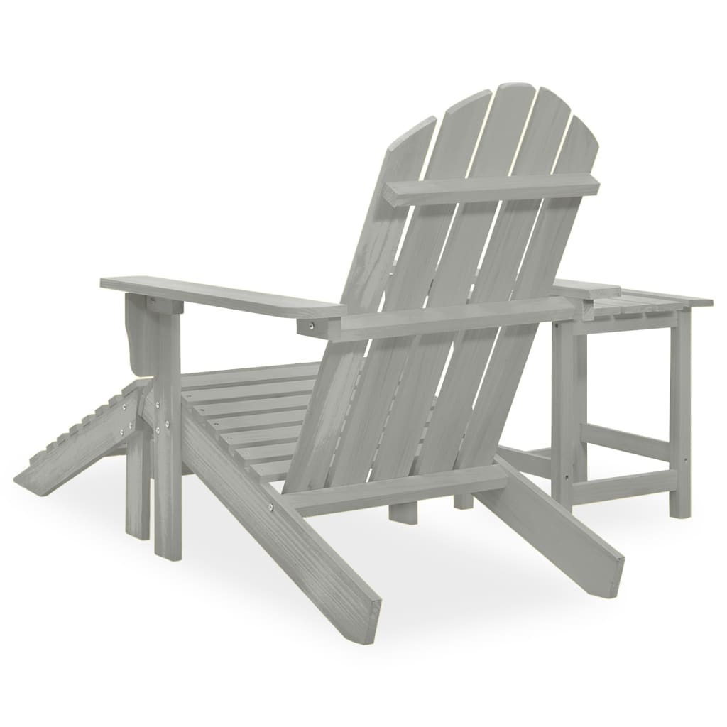 Sedia Giardino Adirondack Ottomana Tavolo Abete Massello Grigio