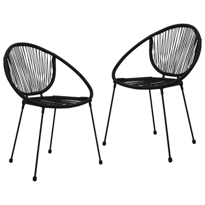 Set da Pranzo da Giardino 3 pz in Rattan PVC Nero