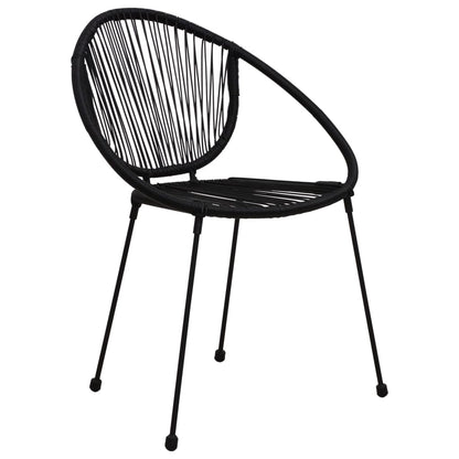 Set da Pranzo da Giardino 3 pz in Rattan PVC Nero