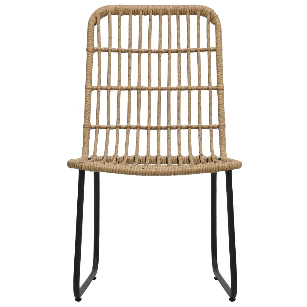 Set da Pranzo da Giardino 3 pz in Polyrattan e Vetro