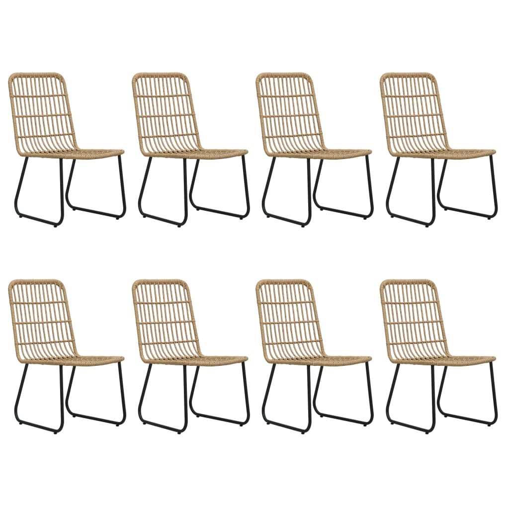 Set da Pranzo da Giardino 9 pz in Polyrattan e Vetro
