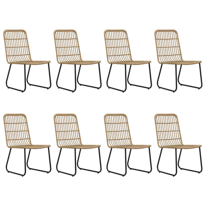 Set da Pranzo da Giardino 9 pz in Polyrattan e Vetro
