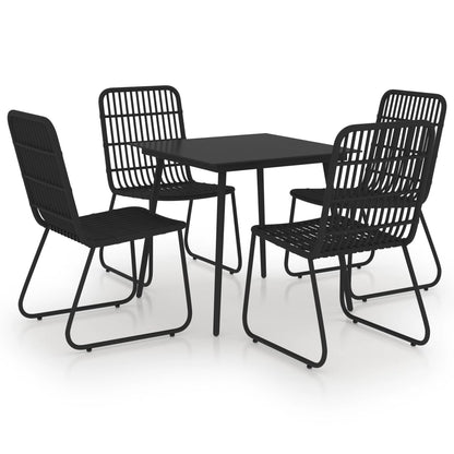 Set da Pranzo da Giardino 5 pz in Polyrattan e Vetro