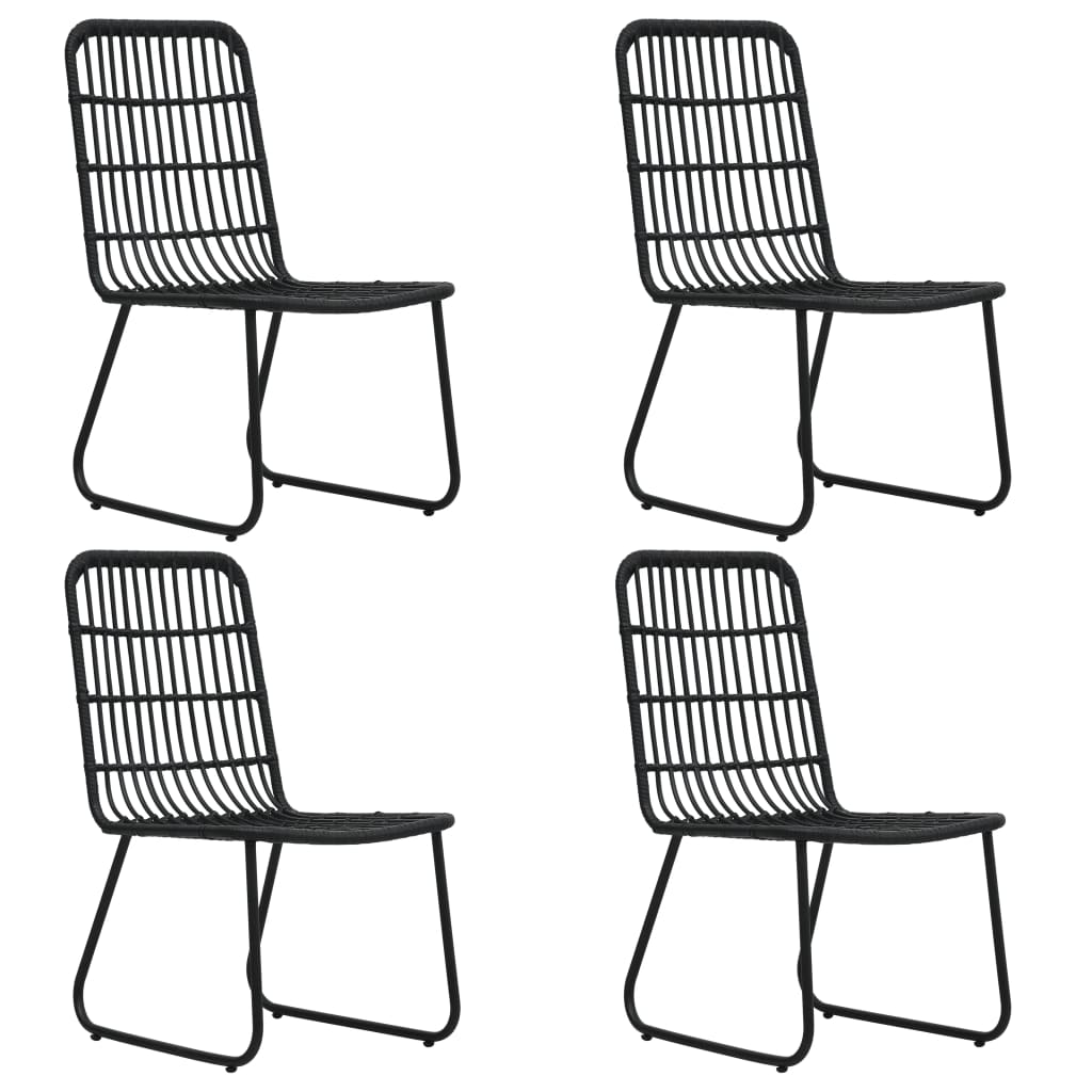 Set da Pranzo da Giardino 5 pz in Polyrattan e Vetro