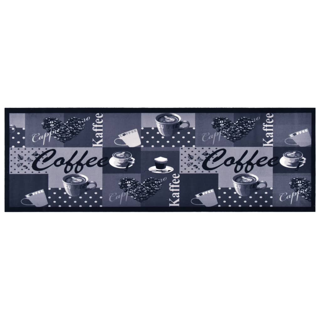 Tappetino da Cucina Lavabile CaffÃ¨ Blu 45x150 cm
