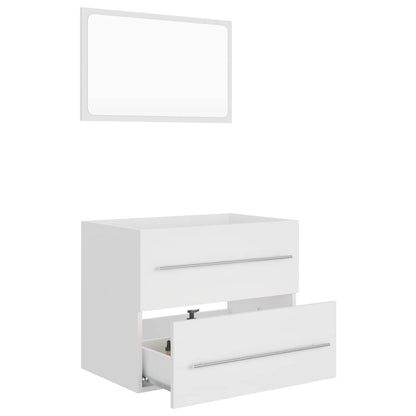 Set Mobili da Bagno 2 pz Bianco in Truciolato