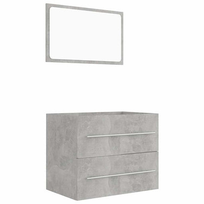 Set Mobili da Bagno 2 pz Grigio Cemento in Truciolato