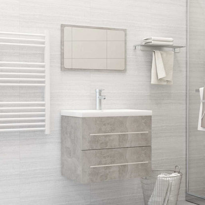 Set Mobili da Bagno 2 pz Grigio Cemento in Truciolato