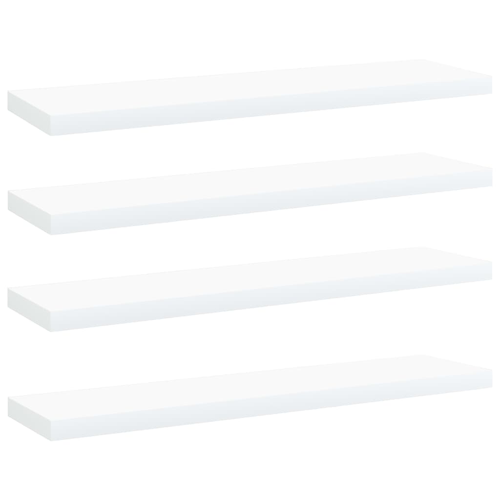 Ripiani per Libreria 4 pz Bianchi 40x10x1,5 cm in Multistrato
