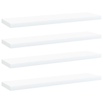 Ripiani per Libreria 4 pz Bianchi 40x10x1,5 cm in Multistrato