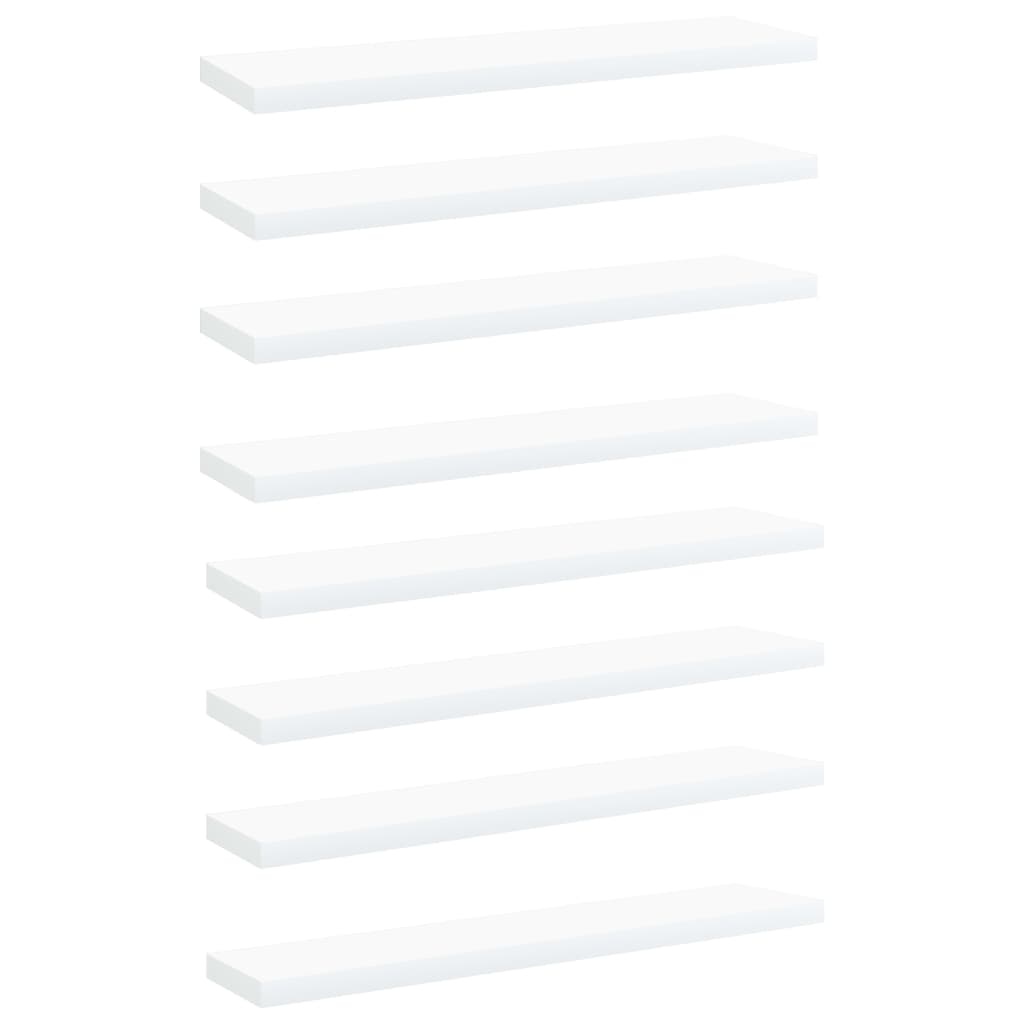 Ripiani per Libreria 8pz Bianchi 40x10x1,5cm Legno Multistrato