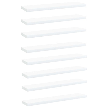 Ripiani per Libreria 8pz Bianchi 40x10x1,5cm Legno Multistrato