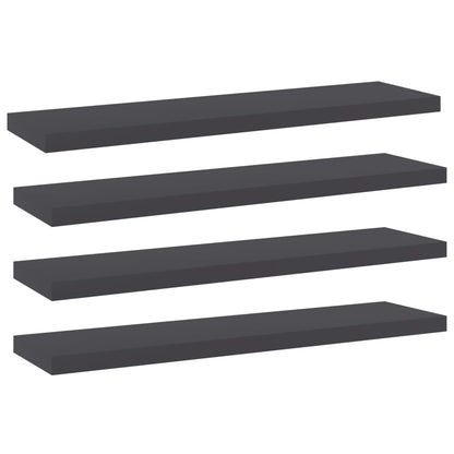Ripiani per Libreria 4pz Grigi 40x10x1,5cm in Legno Multistrato