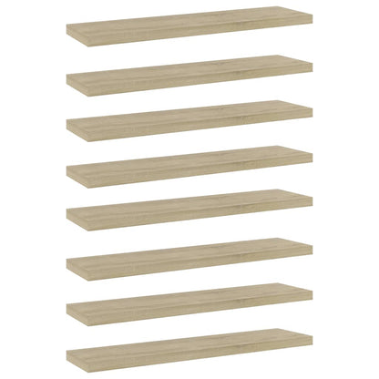 Ripiani per Libreria 8pz Rovere Sonoma 40x10x1,5cm Multistrato