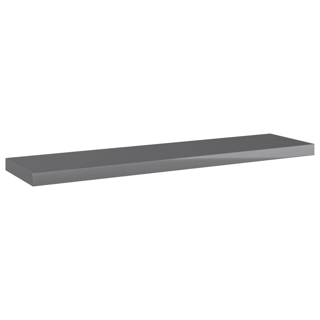 Ripiani per Libreria 4pz Grigio Lucido 40x10x1,5cm Multistrato