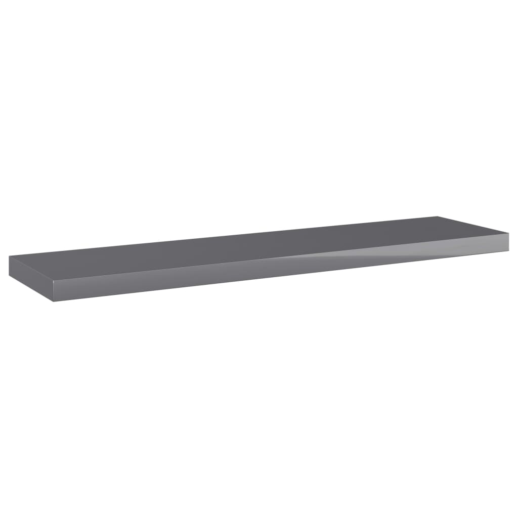 Ripiani per Libreria 8pz Grigio Lucido 40x10x1,5cm Multistrato