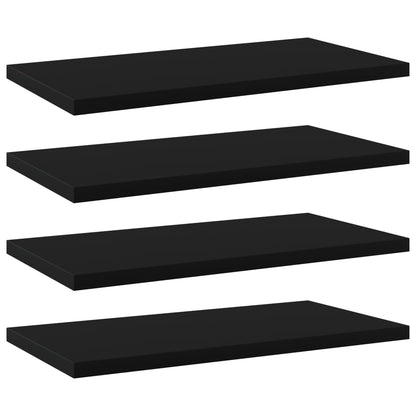Ripiani per Libreria 4pz Neri 40x20x1,5cm in Legno Multistrato