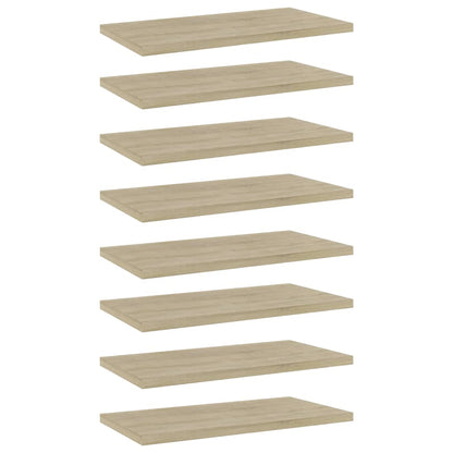 Ripiani per Libreria 8pz Rovere Sonoma 40x20x1,5cm Multistrato