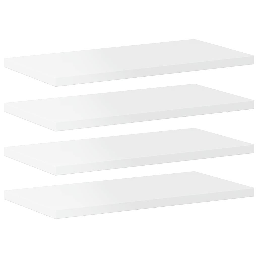 Ripiani per Libreria 4 pz Bianco Lucido 40x20x1,5cm Multistrato