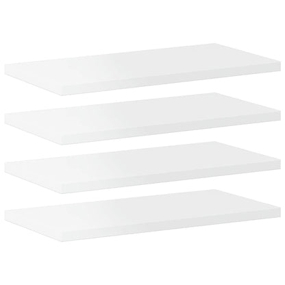 Ripiani per Libreria 4 pz Bianco Lucido 40x20x1,5cm Multistrato