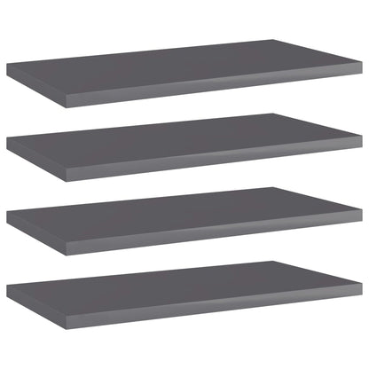 Ripiani per Libreria 4pz Grigio Lucido 40x20x1,5cm Multistrato