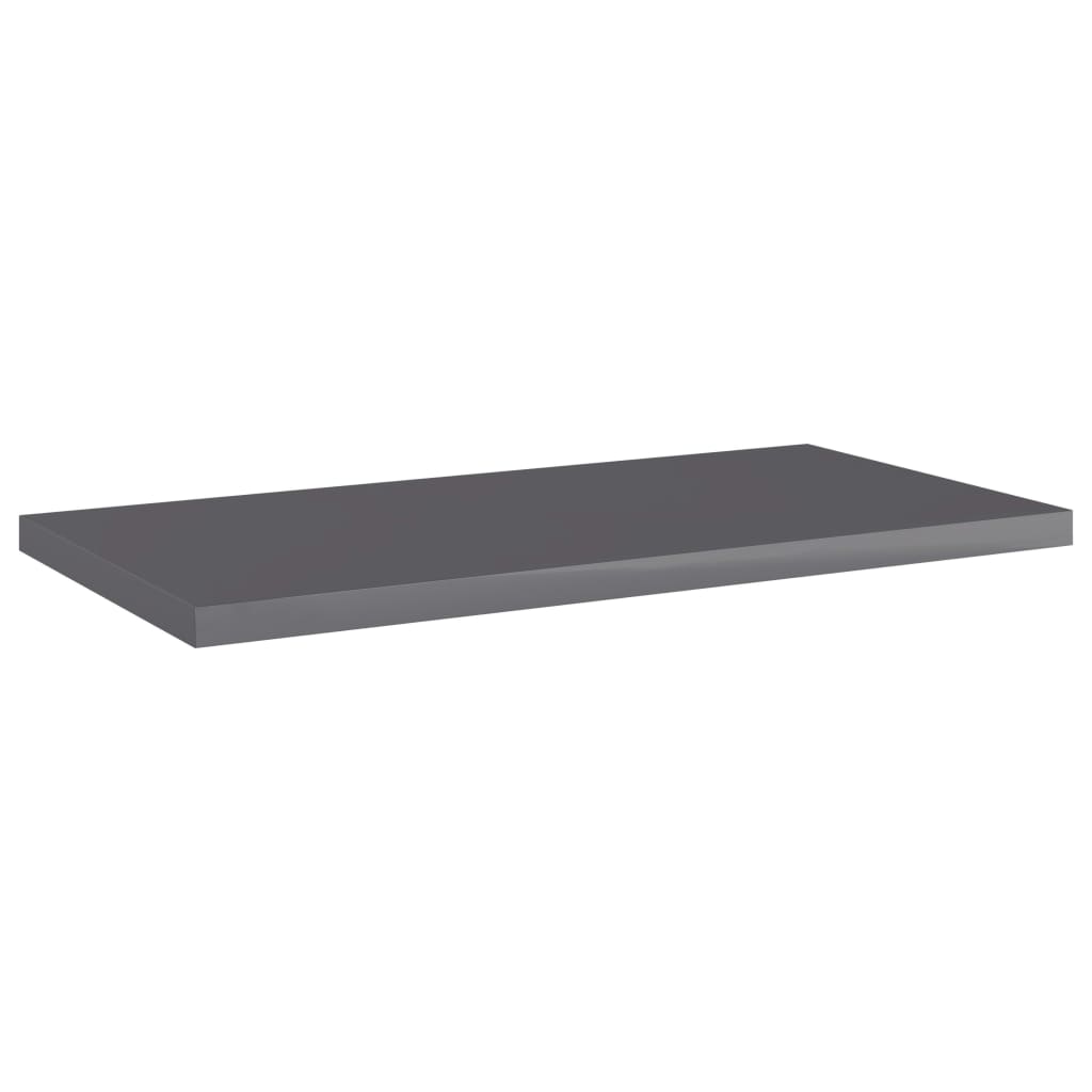 Ripiani per Libreria 4pz Grigio Lucido 40x20x1,5cm Multistrato