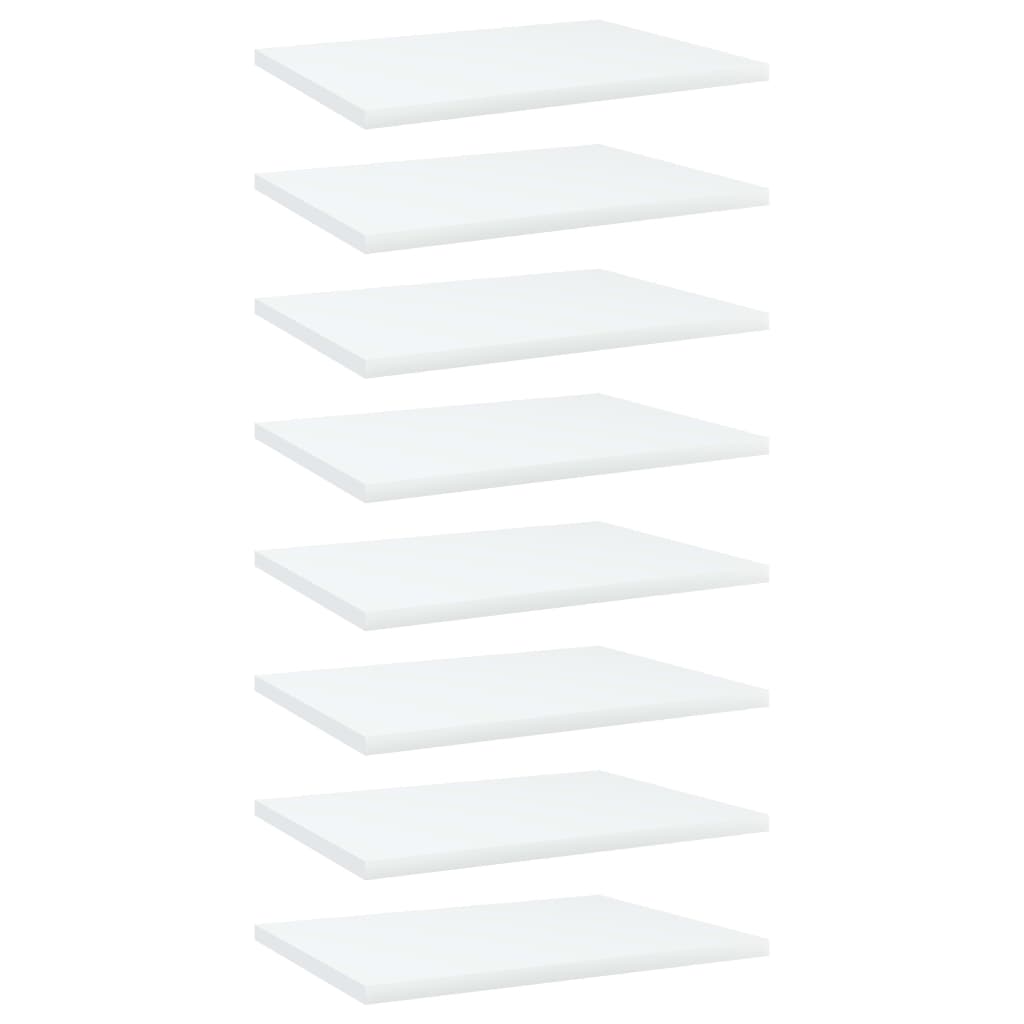 Ripiani per Libreria 8pz Bianchi 40x30x1,5 cm Legno Multistrato