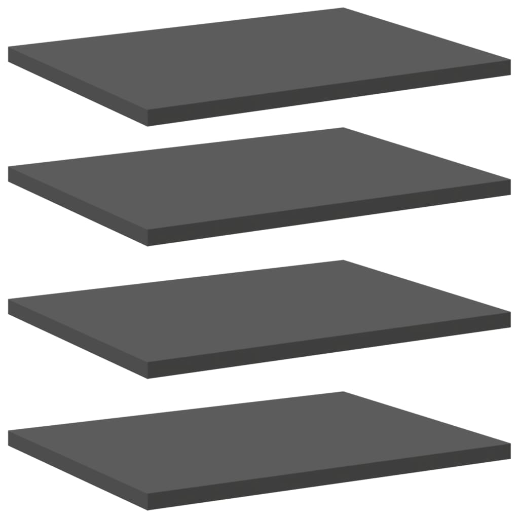 Ripiani per Libreria 4pz Grigi 40x30x1,5cm in Legno Multistrato